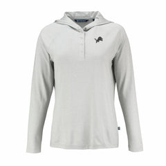 Detroit Lions Cutter & Buck Women's Coastline Epic Comfort Eco Recycled Long Sleeve Hoodie T-Shirt - Gray Hoodies