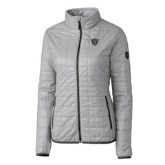 Las Vegas Raiders Cutter & Buck Women's Rainier PrimaLoft Eco Insulated Full-Zip Puffer Jacket - Gray Jackets