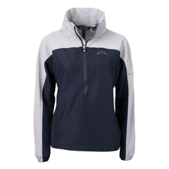 Los Angeles Chargers Cutter & Buck Women's Charter Eco Recycled Half-Zip Hoodie Anorak Jacket - Navy/Gray Hoodies