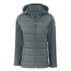 Buffalo Bills Cutter & Buck Women's Evoke Hybrid Eco Softshell Recycled Full-Zip Hoodie Jacket - Dark Gray Hoodies