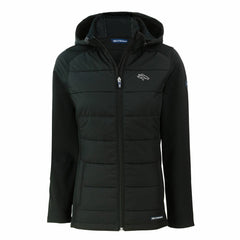 Denver Broncos Cutter & Buck Women's Evoke Hybrid Eco Softshell Recycled Full-Zip Hoodie Jacket - Black Hoodies
