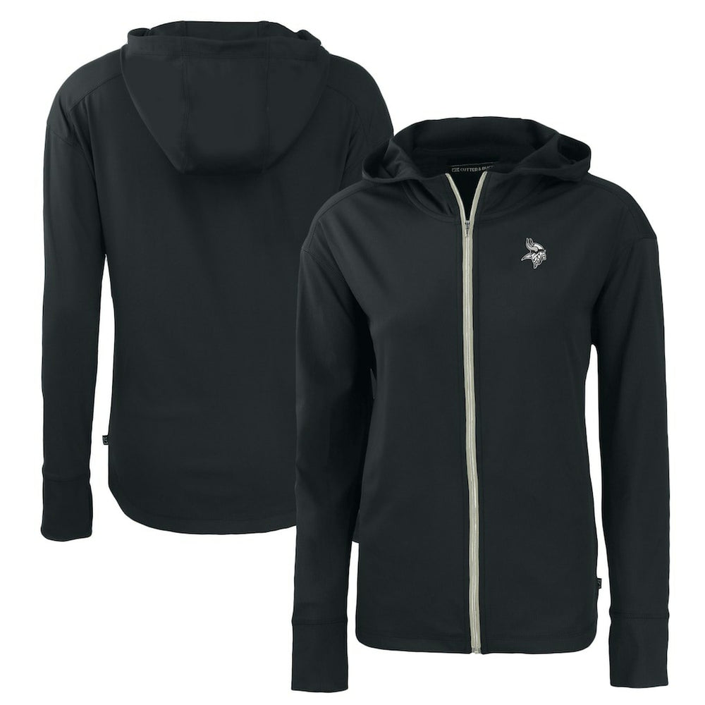 Minnesota Vikings Cutter & Buck Women's Daybreak Eco Recycled Full-Zip Hoodie - Black Hoodies