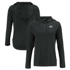 San Francisco 49ers Cutter & Buck Women's Coastline Epic Comfort Eco Recycled Long Sleeve Hoodie T-Shirt - Black Hoodies