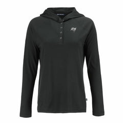Tampa Bay Buccaneers Cutter & Buck Women's Coastline Epic Comfort Eco Recycled Long Sleeve Hoodie T-Shirt - Black Hoodies