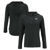 Washington Commanders Cutter & Buck Women's Coastline Epic Comfort Eco Recycled Long Sleeve Hoodie T-Shirt - Black Hoodies
