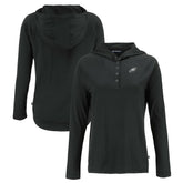 Philadelphia Eagles Cutter & Buck Women's Coastline Epic Comfort Eco Recycled Long Sleeve Hoodie T-Shirt - Black Hoodies