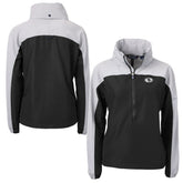San Francisco 49ers Cutter & Buck Women's Charter Eco Recycled Half-Zip Hoodie Anorak Jacket - Black/Gray Hoodies