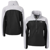 Seattle Seahawks Cutter & Buck Women's Charter Eco Recycled Half-Zip Hoodie Anorak Jacket - Black/Gray Hoodies