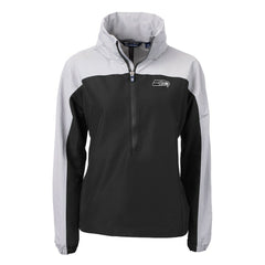 Seattle Seahawks Cutter & Buck Women's Charter Eco Recycled Half-Zip Hoodie Anorak Jacket - Black/Gray Hoodies