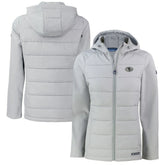 San Francisco 49ers Cutter & Buck Women's Evoke Hybrid Eco Softshell Recycled Full-Zip Hoodie Jacket - Gray Hoodies