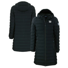 New York Giants Cutter & Buck Women's Mission Ridge Repreve Eco Insulated Full-Zip Hoodie Long Puffer Jacket - Black Hoodies