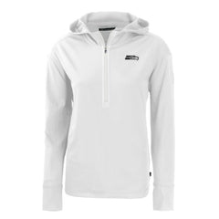 Seattle Seahawks Cutter & Buck Women's Daybreak Eco Recycled Half-Zip Hoodie - White Hoodies