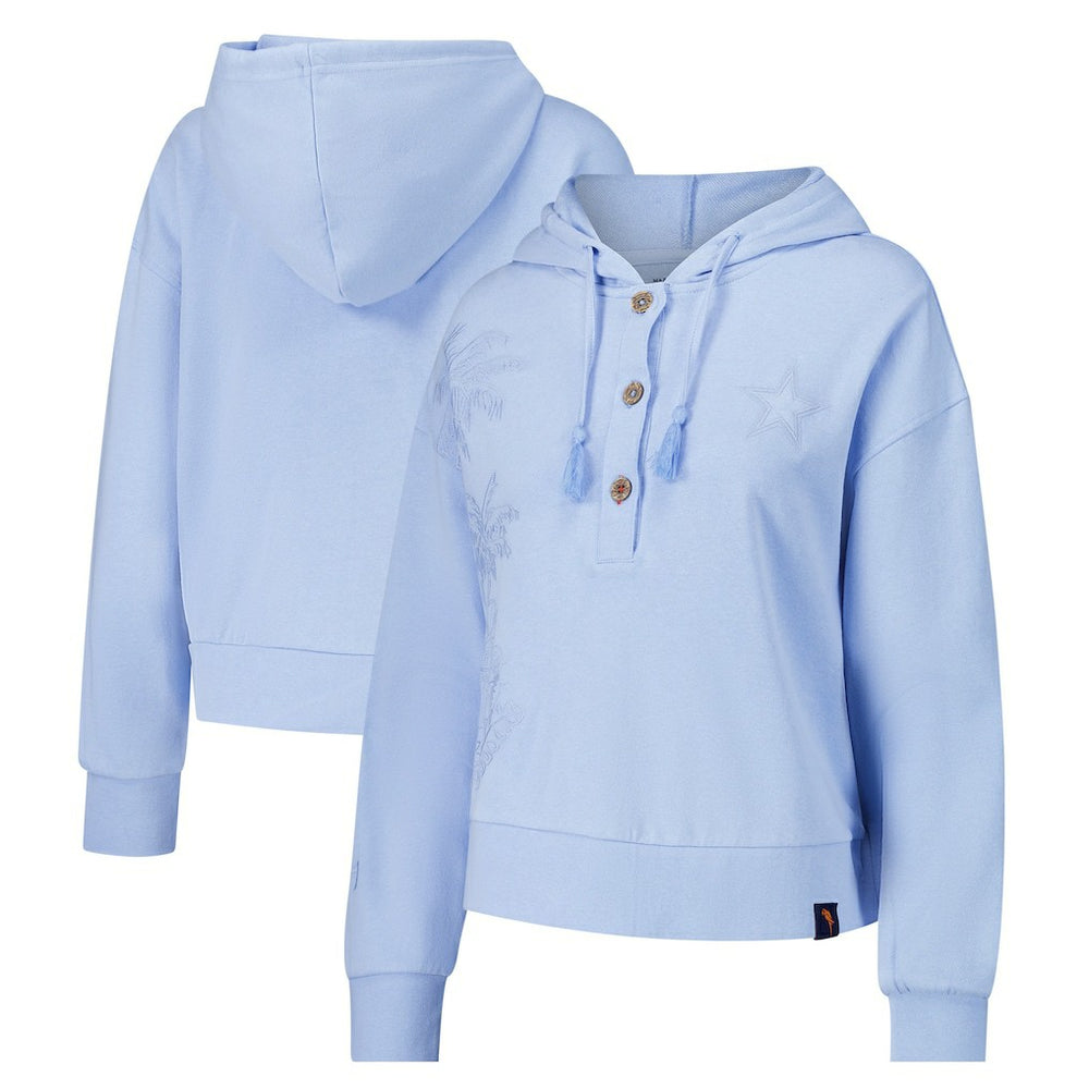 Dallas Cowboys Margaritaville Women's Island Dream Solid Pullover Hoodie - Light Blue Hoodies