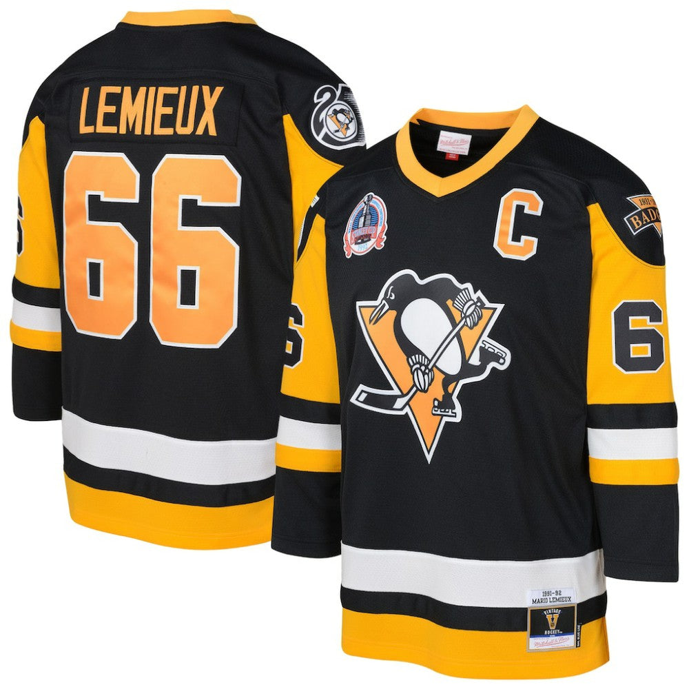 Mario Lemieux Pittsburgh Penguins Mitchell & Ness Preschool 1991/92 Blue Line 2.0 Player Jersey - Black | US 201700177