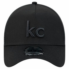 Kansas City Chiefs New Era Domain 9FORTY A-Frame Trucker Adjustable Hat - Black Hats