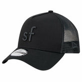 San Francisco 49ers New Era Domain 9FORTY A-Frame Trucker Adjustable Hat - Black Hats
