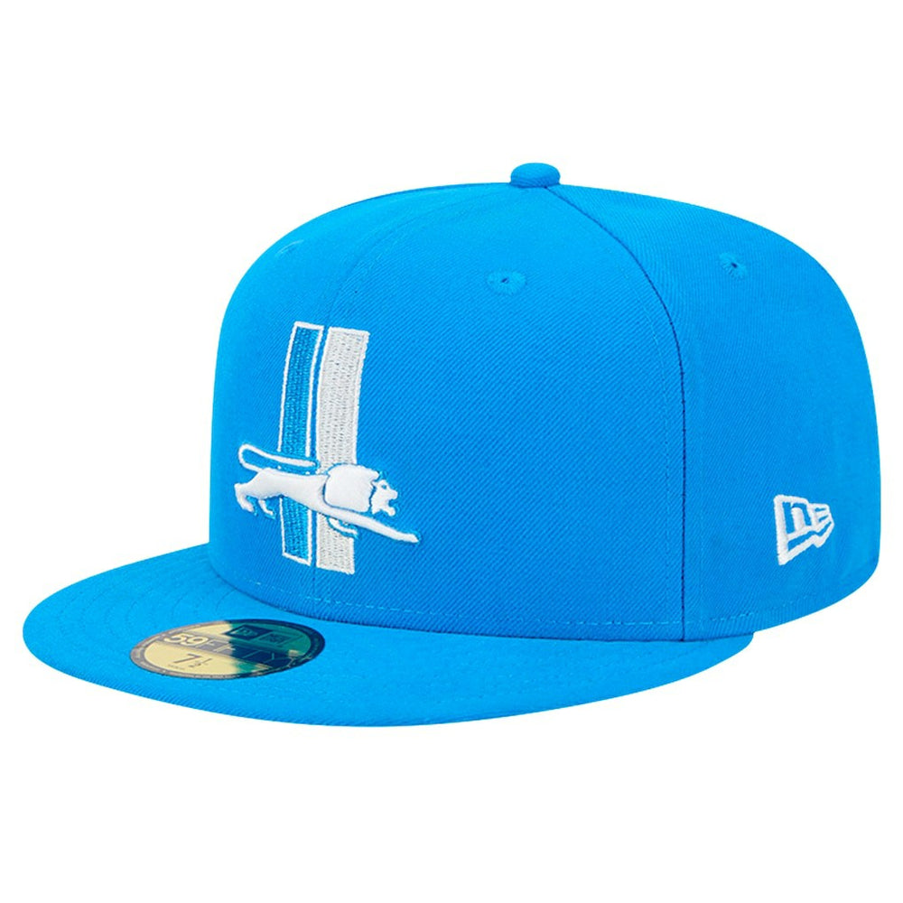 Detroit Lions New Era Omaha Throwback 59FIFTY Fitted Hat - Blue Hats