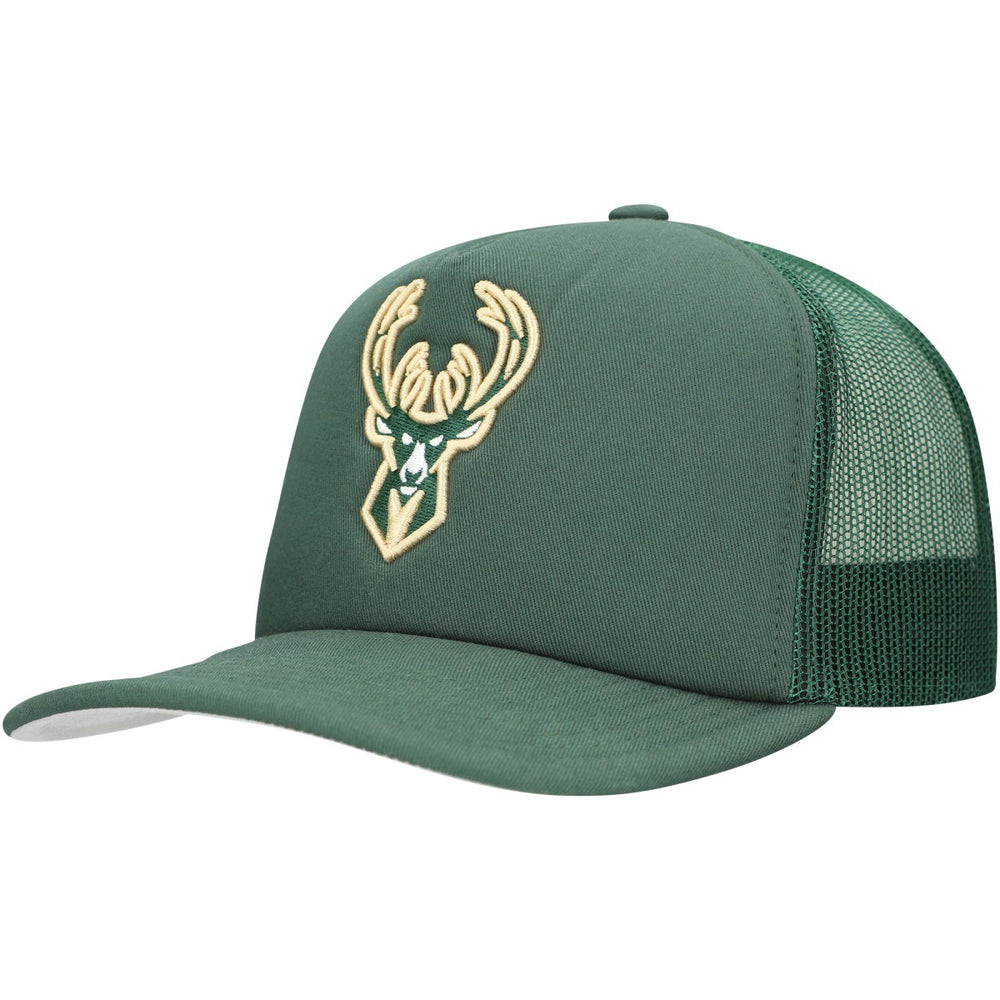 Milwaukee Bucks Core Evergreen OTC Trucker Adjustable Hat Hunter Green - Mitchell & Ness
