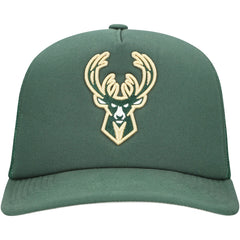 Milwaukee Bucks Core Evergreen OTC Trucker Adjustable Hat Hunter Green - Mitchell & Ness