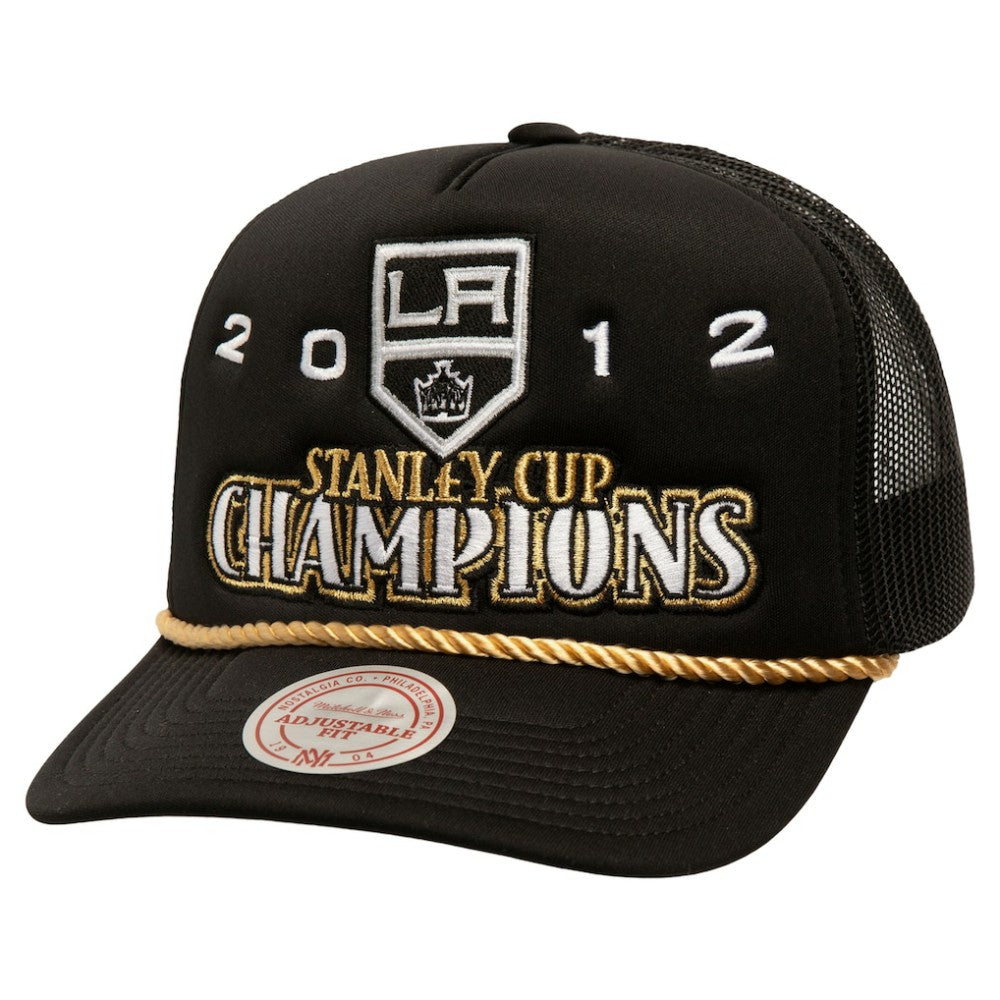 Los Angeles Kings Mitchell & Ness SOUL Collection Golden Stanley Cup Champions Trucker Adjustable Hat - Black | US 201700893
