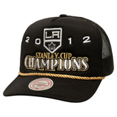 Los Angeles Kings Mitchell & Ness SOUL Collection Golden Stanley Cup Champions Trucker Adjustable Hat - Black | US 201700893