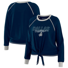 Dallas Cowboys WEAR by Erin Andrews Women's Tie-Front Long Sleeve T-Shirt - Navy T-shirts