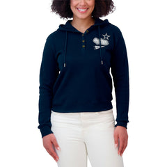 Dallas Cowboys WEAR by Erin Andrews Women's Waffle-Knit Pullover Hoodie - Navy Hoodies