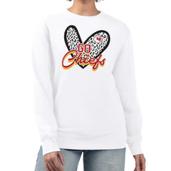 Kansas City Chiefs G-III 4Her by Carl Banks Women's Leopard Heart Pullover Sweatshirt - White Pullover