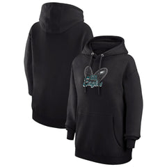 Philadelphia Eagles G-III 4Her by Carl Banks Women's Animal Print Heart Team Graphic Fleece Tri-Blend Pullover Hoodie - Black Hoodies