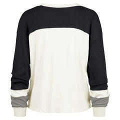 Tennessee Titans '47 Women's Double Header Curve Raglan Long Sleeve Crop Top - Cream Tops