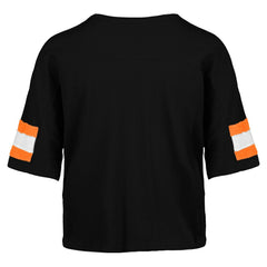 Cincinnati Bengals '47 Women's Double Header Scout Cropped V-Neck T-Shirt - Black T-shirts