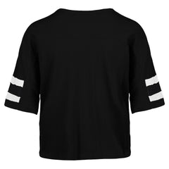 New York Jets '47 Women's Double Header Scout Cropped V-Neck T-Shirt - Black T-shirts