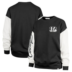 Cincinnati Bengals '47 Women's Double Header Rise Andie Pullover Sweatshirt - Black Pullover