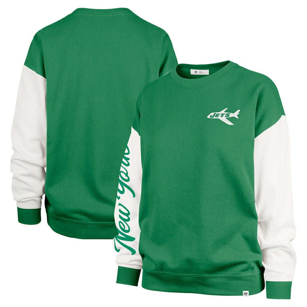 New York Jets '47 Women's Double Header Rise Andie Pullover Sweatshirt - Green Pullover