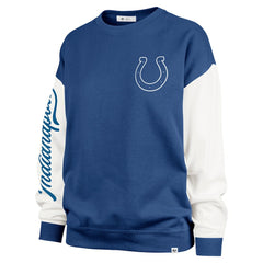 Indianapolis Colts '47 Women's Double Header Rise Andie Pullover Sweatshirt - Royal Pullover