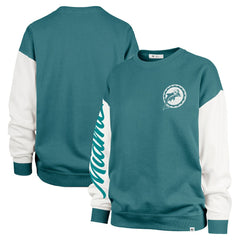 Miami Dolphins '47 Women's Double Header Rise Andie Pullover Sweatshirt - Aqua Pullover