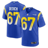 Justin Dedich Los Angeles Rams Game Jersey - Royal Jerseys