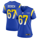 Justin Dedich Los Angeles Rams Women's Game Jersey - Royal Jerseys