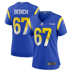 Justin Dedich Los Angeles Rams Women's Game Jersey - Royal Jerseys