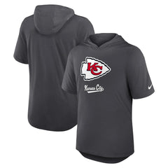 Kansas City Chiefs Tri-Blend Performance Hoodie T-Shirt - Anthracite Hoodies