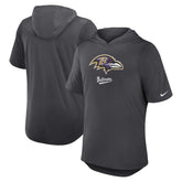 Baltimore Ravens Tri-Blend Performance Hoodie T-Shirt - Anthracite Hoodies