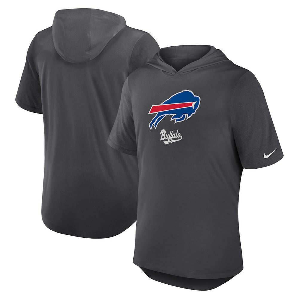 Buffalo Bills Tri-Blend Performance Hoodie T-Shirt - Anthracite Hoodies