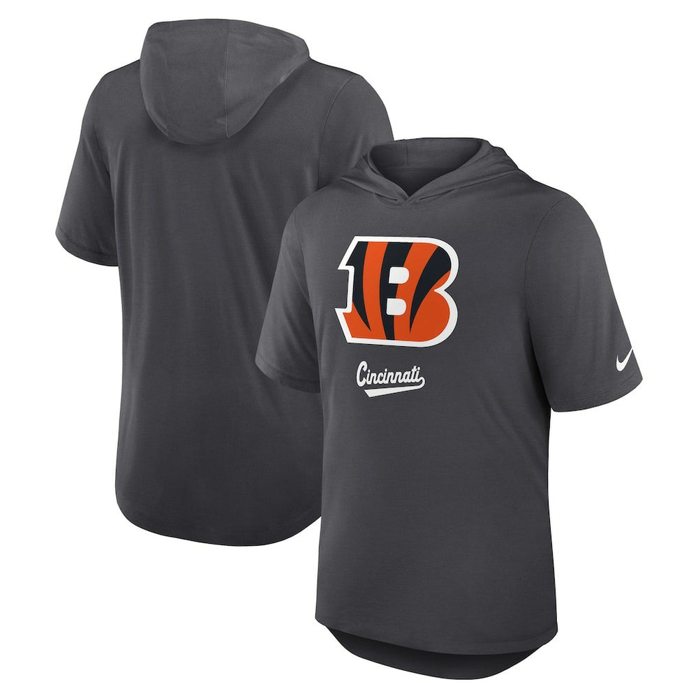 Cincinnati Bengals Tri-Blend Performance Hoodie T-Shirt - Anthracite Hoodies