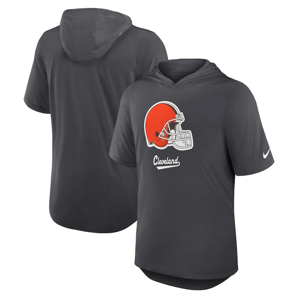 Cleveland Browns Tri-Blend Performance Hoodie T-Shirt - Anthracite Hoodies