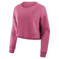 Kansas City Chiefs Women's Studio Tri-Blend Cropped Pullover Sweatshirt - Pink Pullover