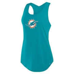 Miami Dolphins Women's Iron Fan Tank Top - Aqua Tops