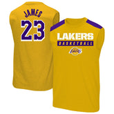 LeBron James Los Angeles Lakers Profile Big & Tall Player Muscle Tank Gold