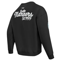 Seattle Mariners Pro Standard Paint The City Dropped Shoulder Pullover Sweatshirt - Black Pullover