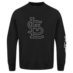 St. Louis Cardinals Pro Standard Paint The City Dropped Shoulder Pullover Sweatshirt - Black Pullover