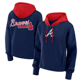 Atlanta Braves Fanatics Women's Oversized Legacy Favorite Spectator Pullover Hoodie - Navy Hoodies